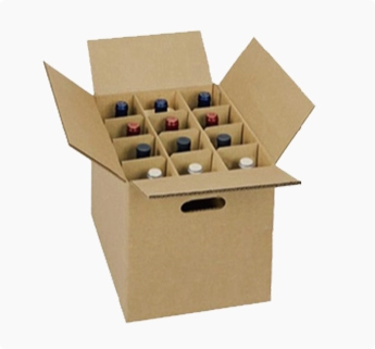corrugated wine carton box with dividers, corrugated printed box