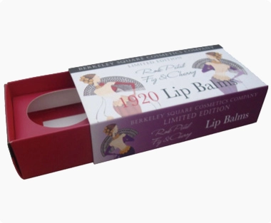 cosmetic paper box for lip balm with the paperboard inserts.