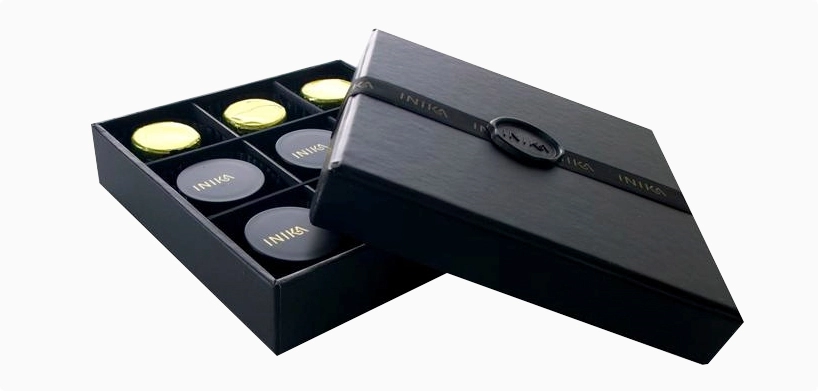cosmetic paper box for eye shadow with the detachable lid like a chocolate box