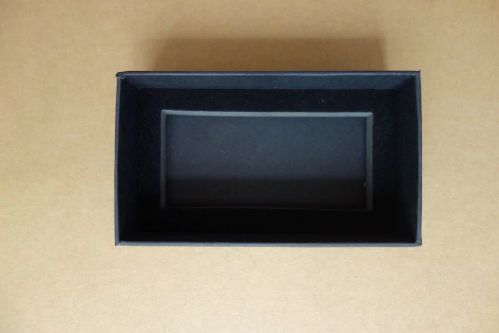 matte black slide rigid box with spot uv