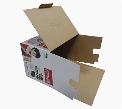 B flute corrugated printed box for the rice cooker packaging, auto bottom