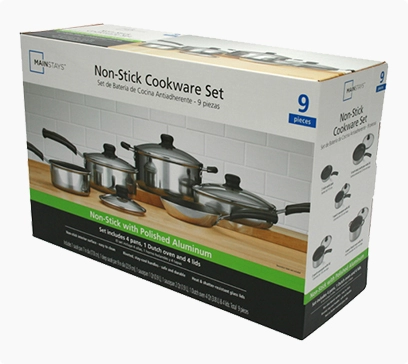 Corrugated cookware set packaging box, corrugated cookware carton