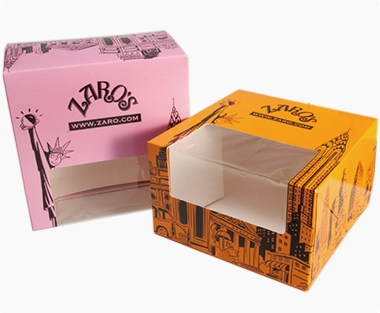 paper cake box with the clear window, paper printed box, custom paper box