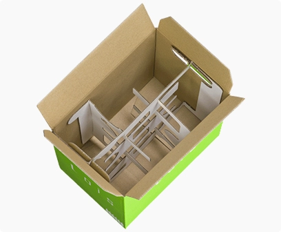 corrugated printed box with the cardboard insert