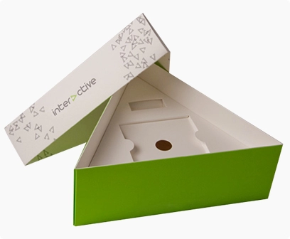 triangular paper printed box for retail products
